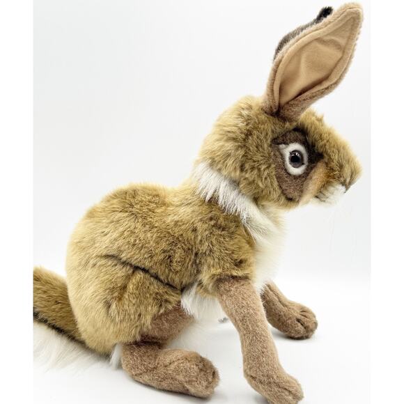 Hansa Jack Rabbit Plush Realistic Poseable Stuffed Animal Handcrafted Bunny 14" - Picture 2 of 16